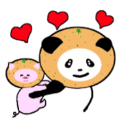 Sticker of the pretty Panda and piglet