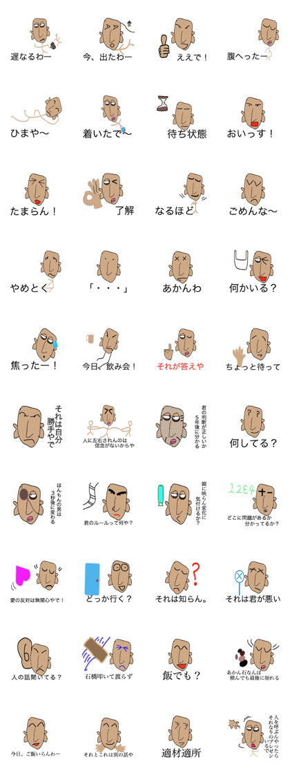 Shaven head of the Kansai dialect