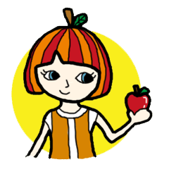 Girl apple head