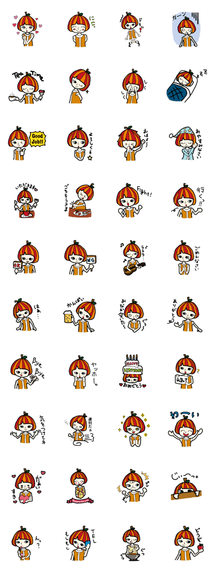 Girl apple head