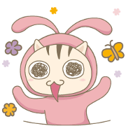 Cat with rabbit suit