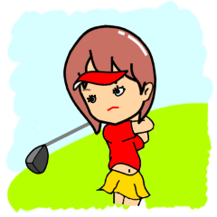 Playful golf lady