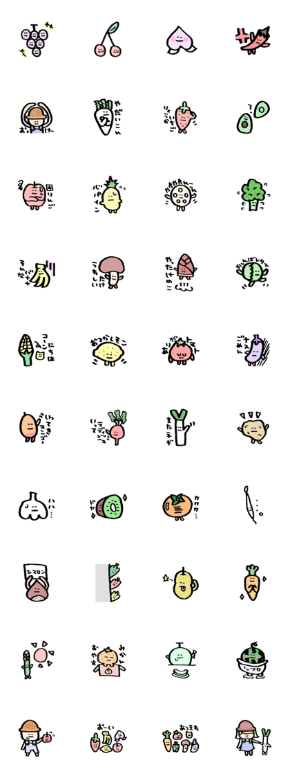 Fruits and vegetables