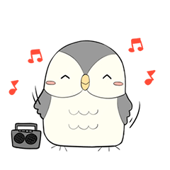 Hooty - the cute owl - grey color set