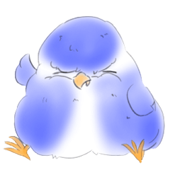 Happy fat cute bird