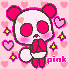colorful Heart panda pink