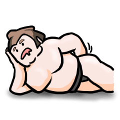 The lazy cute sumo wrestler