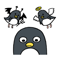 Sticker of penguin inflame -winter-
