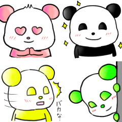 colorful panda Stickers English ver