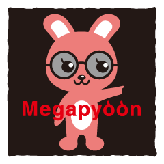 "Mega-Pyon" The rabbit with glasses