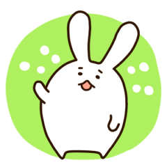Round rabbit sticker