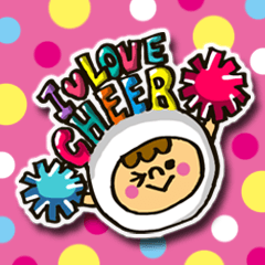 cheer girl sticker