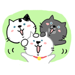 Three cats stamp