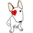 Bull Terrier of heart mark