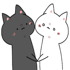 Omochi's white and black cat sticker