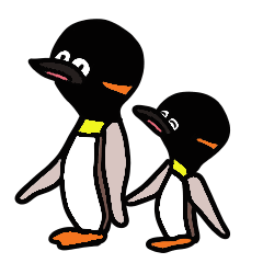 Penguin parent and child stickers