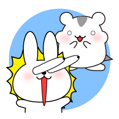 STICKER OF A RABBIT AND THE HAMSTER