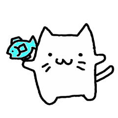 my white cat sticker