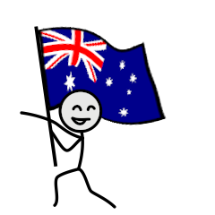 GO!GO!Australia team with stick patriot!