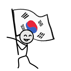 GO!GO!Korea team with stick patriot!