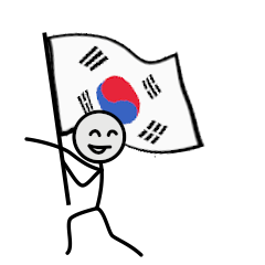 GO!GO!Korea team with stick patriot!