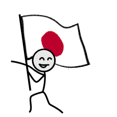 GO!GO!Japan team with stick patriot!