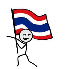 GO!GO!Thailand team with stick patriot!