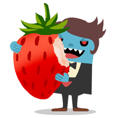 Vampire loves strawberries