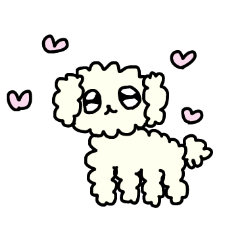 Sticker of White Fluffy Dog