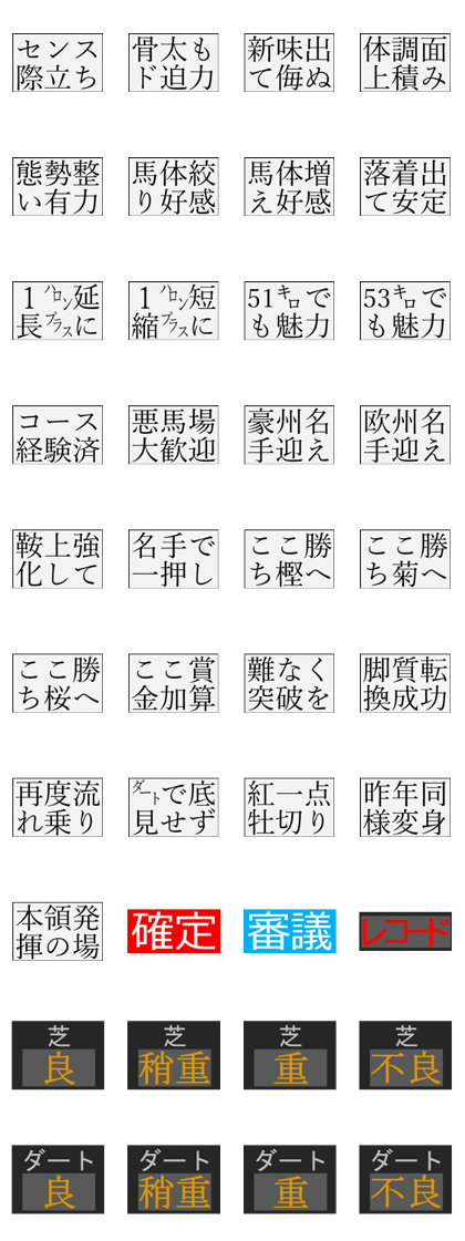 Line クリエイターズスタンプ 競馬関連 日常でも使える プラスコメント1