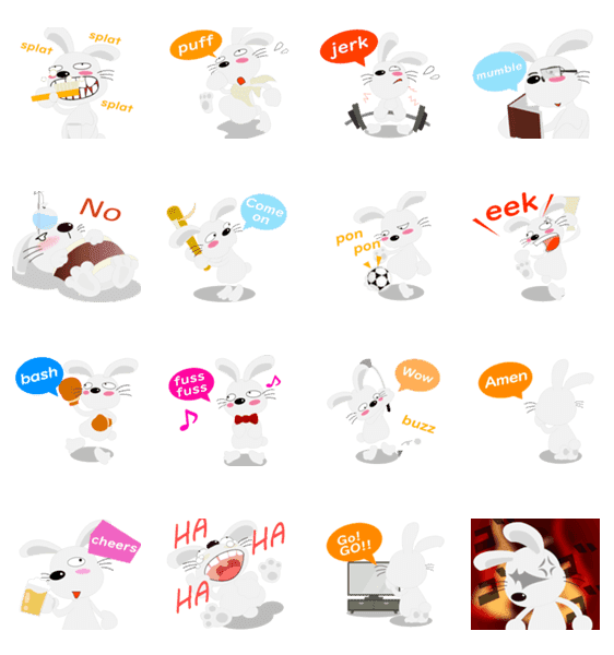 The Usual Rabbit By English Lineクリエイターズスタンプ Stamplist The Usual Rabbit By English Lineクリエイターズスタンプ Stamplist