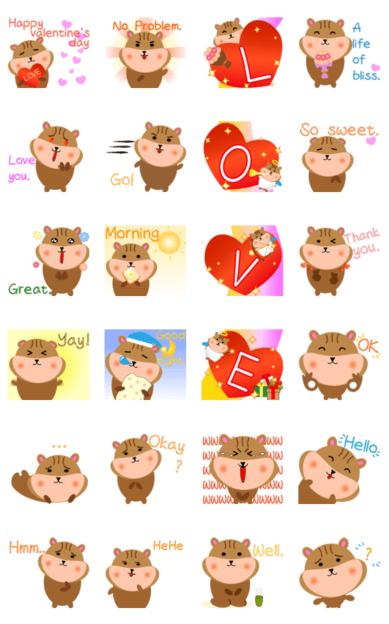 シマリスのバレンタインデー 英語 Lineクリエイターズスタンプ Stamplist シマリスのバレンタインデー 英語 Lineクリエイターズスタンプ Stamplist