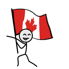 GO!GO!Canada team with stick patriot!