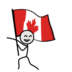 GO!GO!Canada team with stick patriot!
