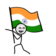 GO!GO!India team with stick patriot!