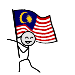 GO!GO!Malaysia team with stick patriot!