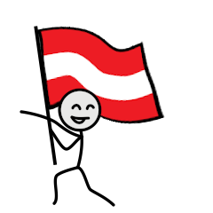 GO!GO!Austria team with stick patriot!