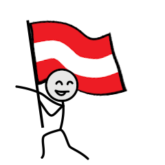 GO!GO!Austria team with stick patriot!