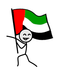 GO!GO! UAE team with stick patriot!