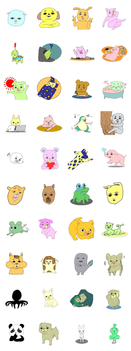 Happy animals sticker