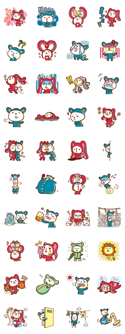 Full-body suit Rabbit&Bear