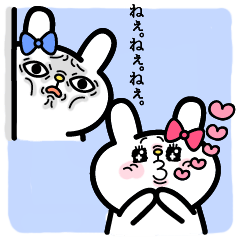 Cute and funny faces rabbit sticker 3