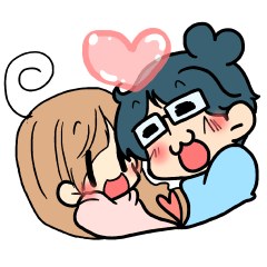 Yome-chan and Otto-kun of stickers