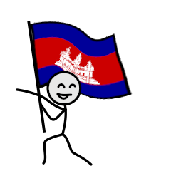 GO!GO! Cambodia team with stick patriot!