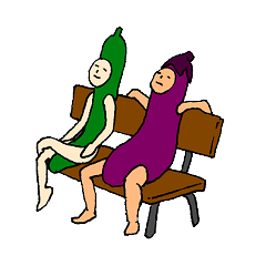 Eggplant and cucumber