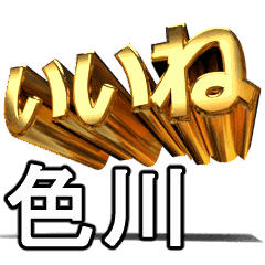 動く!金文字【色川,いろかわ】