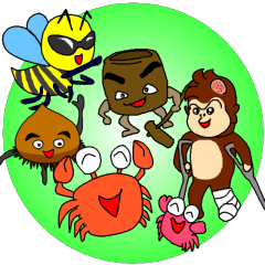 Monkey and crab and his companions