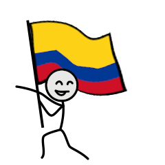 GO!GO! Colombia team with stick patriot!