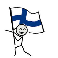 GO!GO! Finland team with stick patriot!