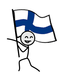 GO!GO! Finland team with stick patriot!